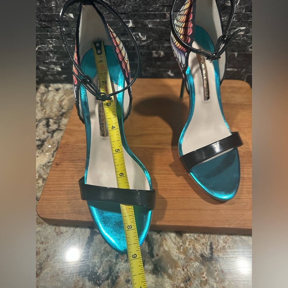 Sophia Webster Flutura Feather Peacock Metallic Stilettos Size 7 Heels Sz 37.5 - Picture 10 of 15
